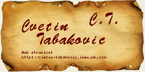 Cvetin Tabaković vizit kartica